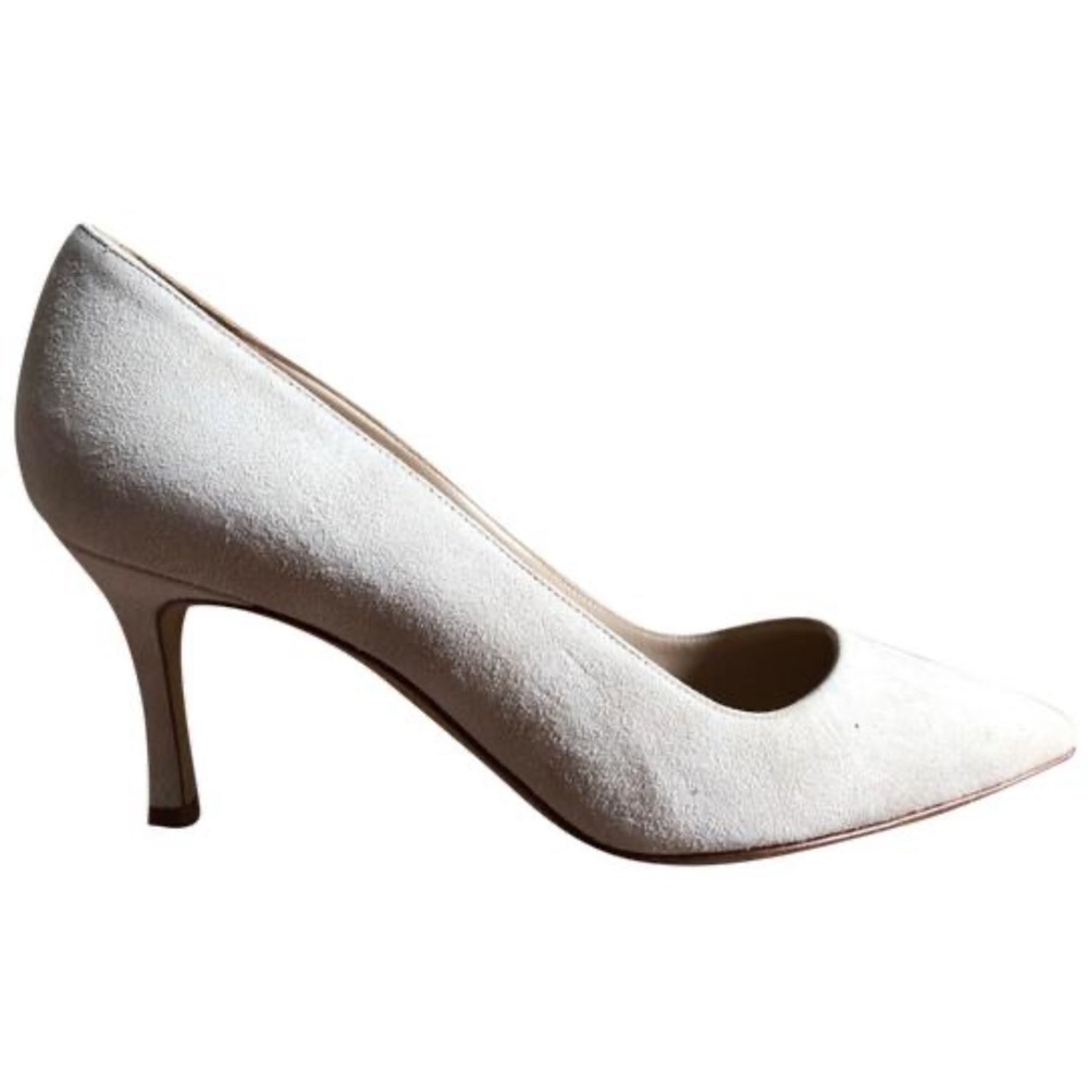Manolo Blahnik Nude 70 Mm Vallorco Suede Leather Pumps EU37